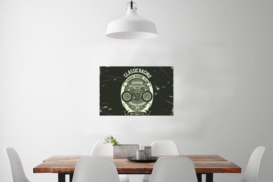 Affiche Moto - Vintage - Dessin - 60x40 cm - Cadeau Vaderdag - Cadeau - Cadeau pour lui - Astuce - Homme