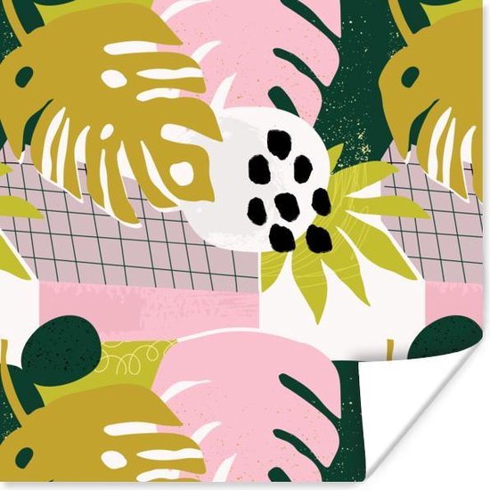 Poster Bladeren - Tropische planten - Patronen - 100x100 cm XXL