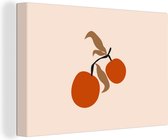 Tableau sur toile Été - Pommes - Branche - 180x120 cm - Décoration murale XXL