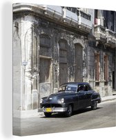 Canvas Schilderij Cuba - Oldtimer - Auto - 90x90 cm - Wanddecoratie
