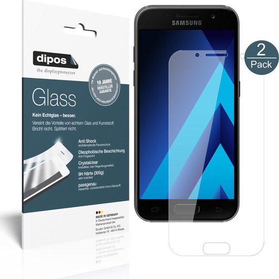 dipos I 2x Pantserfolie helder geschikt voor Samsung Galaxy A3 (2017) Beschermfolie 9H screen-protector