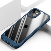 ShieldCase geschikt voor Apple iPhone 13 Mini hoesje TPU met rand - blauw/transparant - Shockproof hoesje - Extra robuuste rand - Beschermhoesje - Shockproof Hardcase - Siliconen bumper