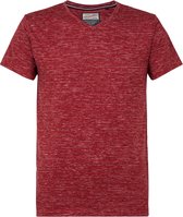 Petrol Industries - Heren Gemêleerd T-shirt met v-hals  - Rood - Maat XL