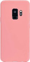 Telefoonglaasje Hoesje Geschikt voor Samsung Galaxy S9 - silicone - Roze - Beschermhoes - Case - Cover