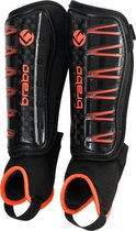 Brabo Shinguard F4 w/anklesock Black/Orange Scheenbeschermer Unisex - Black/Orange