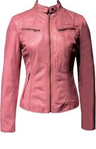 Roze dames leren jas -Rozina - XXL