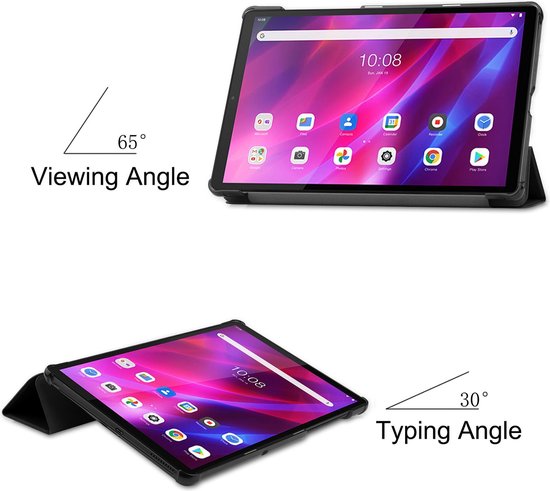 Tablet hoes geschikt voor Lenovo Tab K10 (10.3 Inch) - Tri-Fold Book Case - Zwart