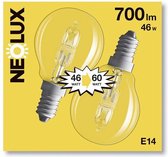 Neolux (Osram) Kogel Halogeenlamp E14 - 46W (60W) - Warm Wit Licht - Dimbaar - 2 stuks