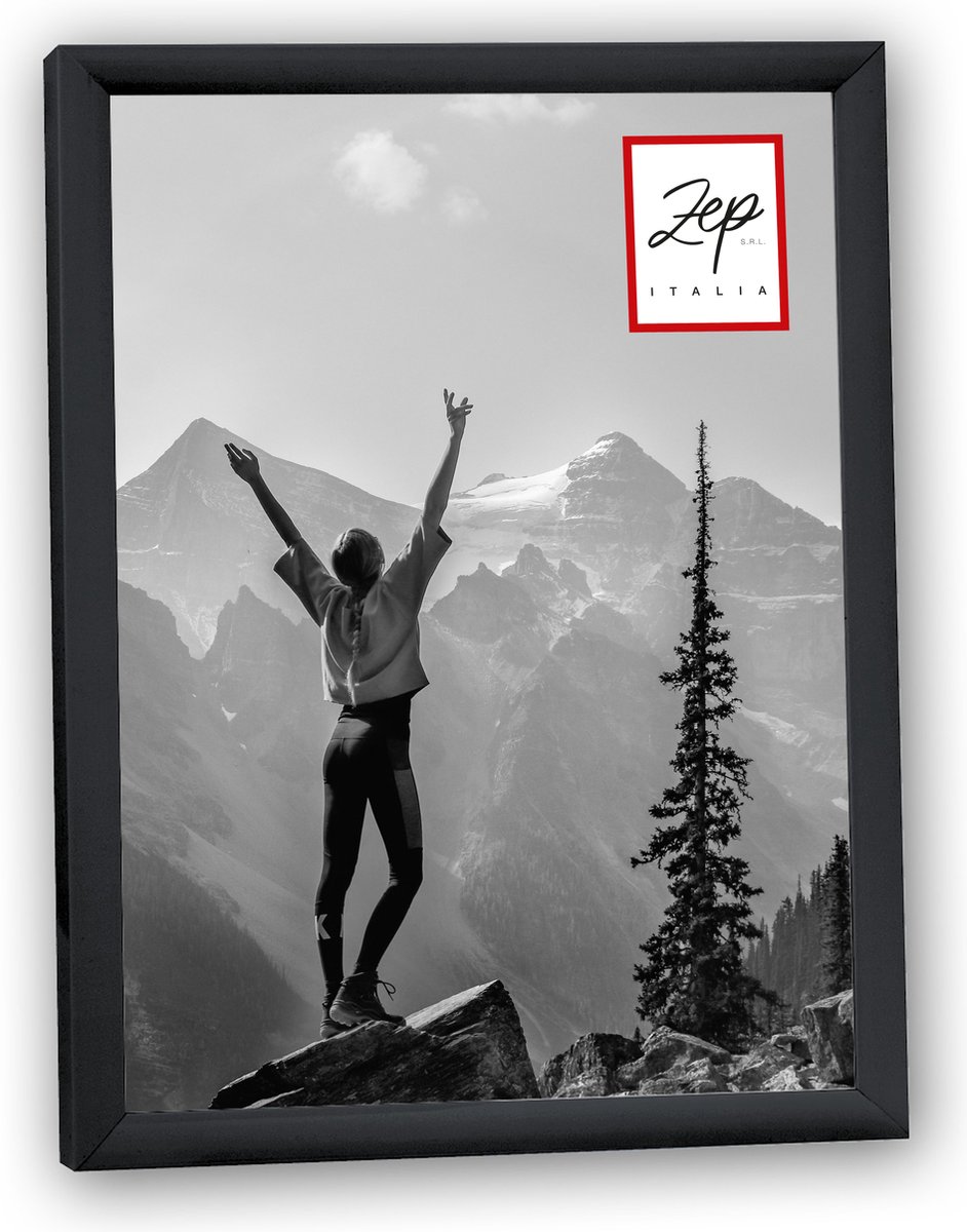 Zep Fotolijst - zwart - 26 x 21 x 2 cm - kunststof - voor foto van 20 x 25 cm - staand of hangend