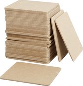 vierkante onderzetters 50 stuks 10 cm blank hout