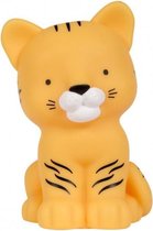 nachtlamp Tijger junior 14 cm PVC geel/zwart