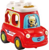 Vrolijke Vormenauto 25 cm rood 5-delig