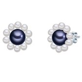 Valero Pearls dames oorbellen 925 zilveren zoet water parel One Size Wit Blauw 32018619