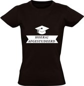 Hoera afgestudeerd Dames t-shirt  | geslaagd