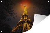 Tuinposters buiten Eiffeltoren - Parijs - Lucht - 90x60 cm - Tuindoek - Buitenposter