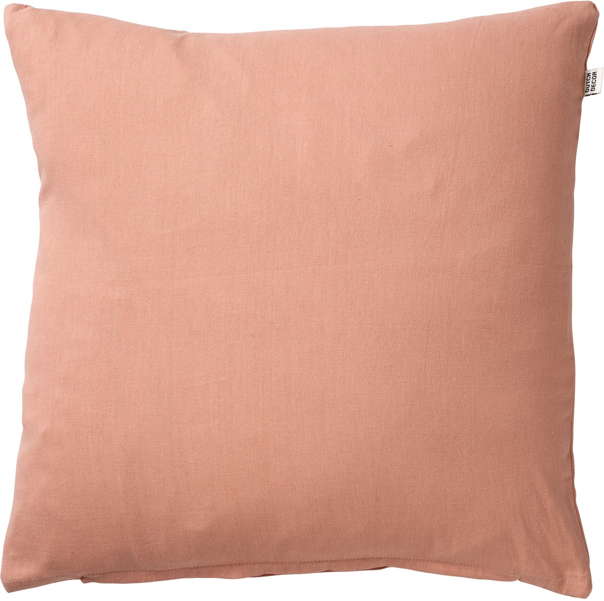 Dutch Decor JAMES - kussenhoes 45x45 cm - duurzaam katoen - effen kleur - Muted Clay - roze - met rits - zonder binnenkussen