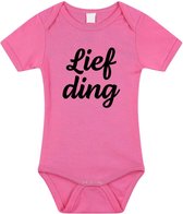 Lief ding tekst baby rompertje roze meisjes - Kraamcadeau - Babykleding 68 (4-6 maanden)