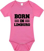 Born in Limburg tekst baby rompertje roze meisjes - Kraamcadeau - Limburg geboren cadeau 92 (18-24 maanden)