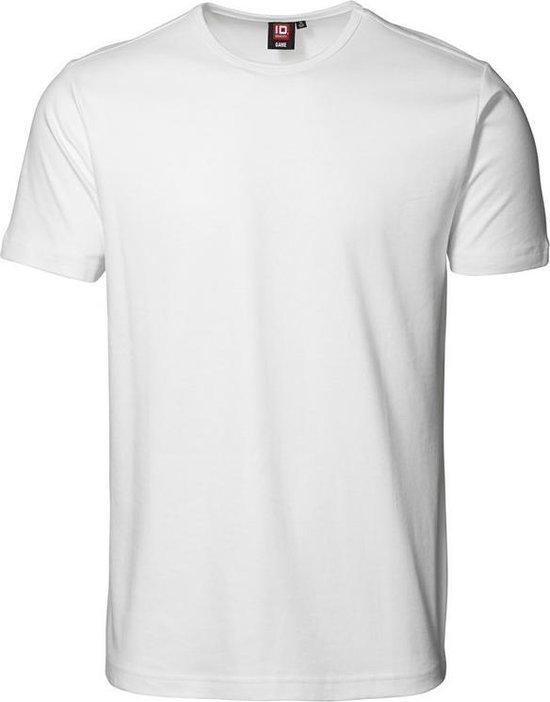 Witte ID-line T-shirt met korte mouwen en een ronde hals.