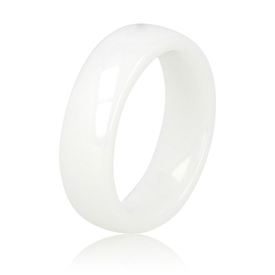 My Bendel - Onbreekbare Keramieken Ring Wit 6 Mm - Onbreekbare Keramieken Ring - Wit - 6 Mm - Hypoallergeen - met Luxe Cadeauverpakking | Sieraden Voor Dames | Maat 17.00 Mm / Maat 53 | Moederdag Cadeautje