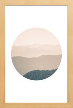 JUNIQE - Poster in houten lijst Karwendel - foto -40x60 /Bruin & Groen