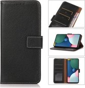 Litchi-textuur PU + TPU horizontale flip-lederen hoes met houder en kaartsleuven en portemonnee voor iPhone 13 mini (zwart)