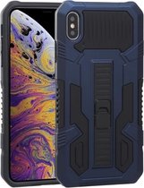 Vanguard Warrior All Inclusive tweekleurige schokbestendige TPU + pc-beschermhoes met houder voor iPhone XS Max (blauw)