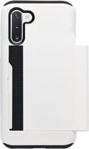 - ADEL Kunststof Back Cover Hardcase Hoesje Geschikt voor Samsung Galaxy Note 10 Plus - Pasjeshouder Wit