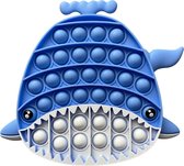 fidget toys - nieuwe ontwerp - shark pop it - walvis pop it - blauwe - 18x18 pop it - shark 18x18 pop it -