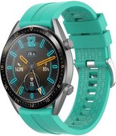 Horlogebandje Geschikt voor Huawei GT 42MM  - Turquoise - Siliconen - Horlogebandje - Polsbandje - Bandjes.nu - Polsband