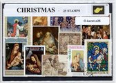 Kerstmis – Luxe postzegel pakket (A6 formaat) : collectie van 25 verschillende postzegels van Kerstmis – kan als ansichtkaart in een A6 envelop - authentiek cadeau - kado - geschen
