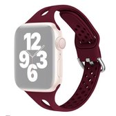Siliconen vervangende horlogebanden voor Apple Watch Series 6 & SE & 5 & 4 40 mm / 3 & 2 & 1 38 mm (wijnrood)