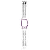 Kristalheldere kleurcontrast vervangende horlogeband voor Apple Watch Series 6 & SE & 5 & 4 40 mm / 3 & 2 & 1 38 mm (paars)