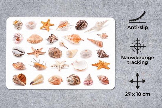 Tapis de souris 27x18 cm - Tapis de souris Coquillages - Plage - Collage - Tapis de souris