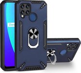 Voor Realme C15 PC + TPU-beschermhoes met 360 graden draaibare ringhouder (koningsblauw)