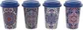 Mok DKD Home Decor Mandala Siliconen Porselein (400 ml) (4 pcs)