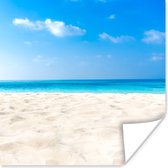 Afbeelding van een tropisch strand Poster 50x50 cm - Foto print op Poster (wanddecoratie woonkamer / slaapkamer) / Landschappen Poster / Zee en Strand