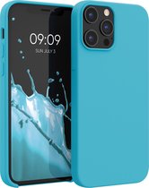 kwmobile telefoonhoesje voor Apple iPhone 12 Pro Max - Hoesje met siliconen coating - Smartphone case in zeeblauw