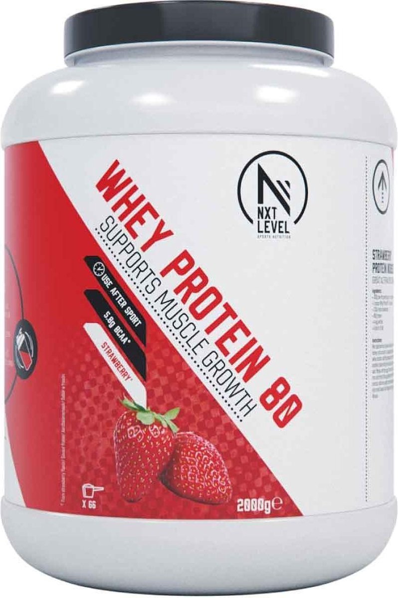 NXT Level Whey Protein 80 - Proteïne Poeder - 2000 gram - Aardbei