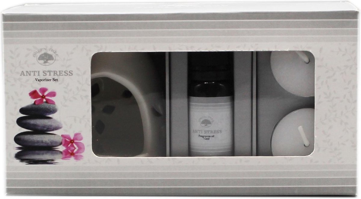 Green Tree Anti Stress Aromaburner Set - Giftset - Kadoset - Kerstcadeau