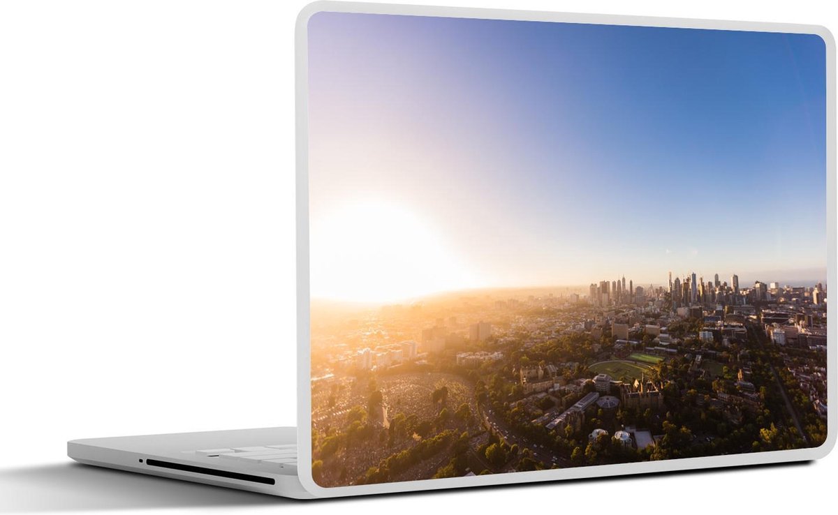 Laptop sticker - 11.6 inch - Felle zon verlicht de Australische stad Melbourne