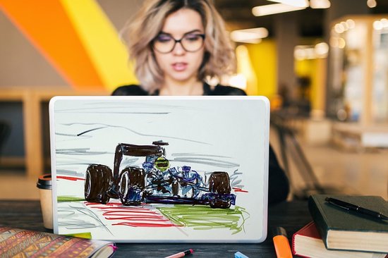 Sticker pour ordinateur portable - 17,3 pouces - une voiture de course de Formule 1