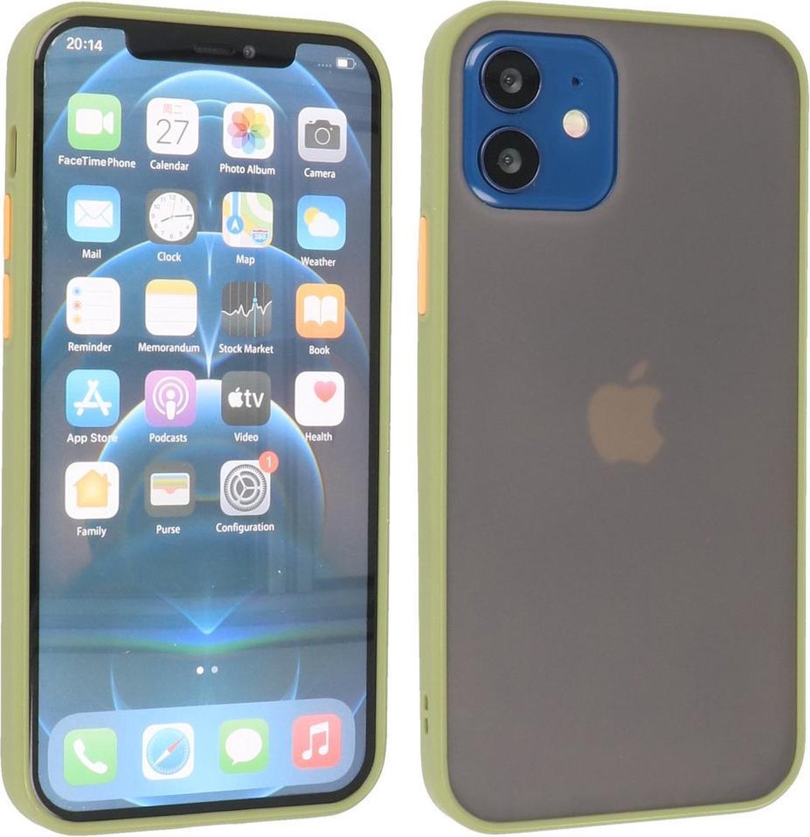 Hoesje Geschikt voor de iPhone 12 Mini - Hard Case Backcover Telefoonhoesje - Groen