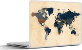 Laptop sticker - 14 inch - Wereldkaart - Vintage - Papyrus - Kindje - Jongens - Meisjes