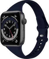 Compatible apple watch bandje - By Qubix - Sportbandje Slim Fit - Donkerblauw - Geschikt voor Apple Watch 42mm / 44mm / 45mm - Apple watch series 3/4/5/6/7