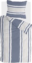 Walra Dekbedovertrek Remade Painted Stripes - 135x200 - 100% katoen - Jeans Blauw