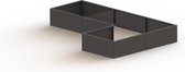 MySteel Gepoedercoat staal plantenbak Kansas 1000 Inclusief Bodemplaat - Kleur: RAL9005 (zwart) - Hoogte: 600mm