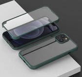 Schokbestendige TPU + dubbelzijdige glazen beschermhoes voor iPhone 13 (donkergroen)