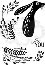 Woodware Clear stamp - Haas in het groen - A6 - Set van 4 stempels