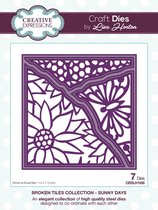 Creative Expressions Stans - Tegel zonnebloemen - 11,2cm x 11,2cm - Set van 2